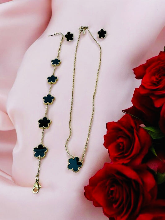 3 Piece Jewellery Set Black