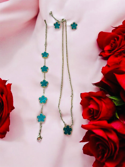 3 Piece Jewellery Set Green