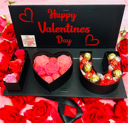 Valentines Day Gift Box Filled With Chocolates, Wax Melts & Soap Roses ❤️