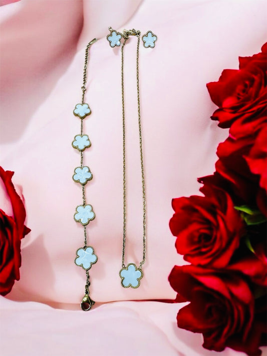 3 Piece Jewellery Set White